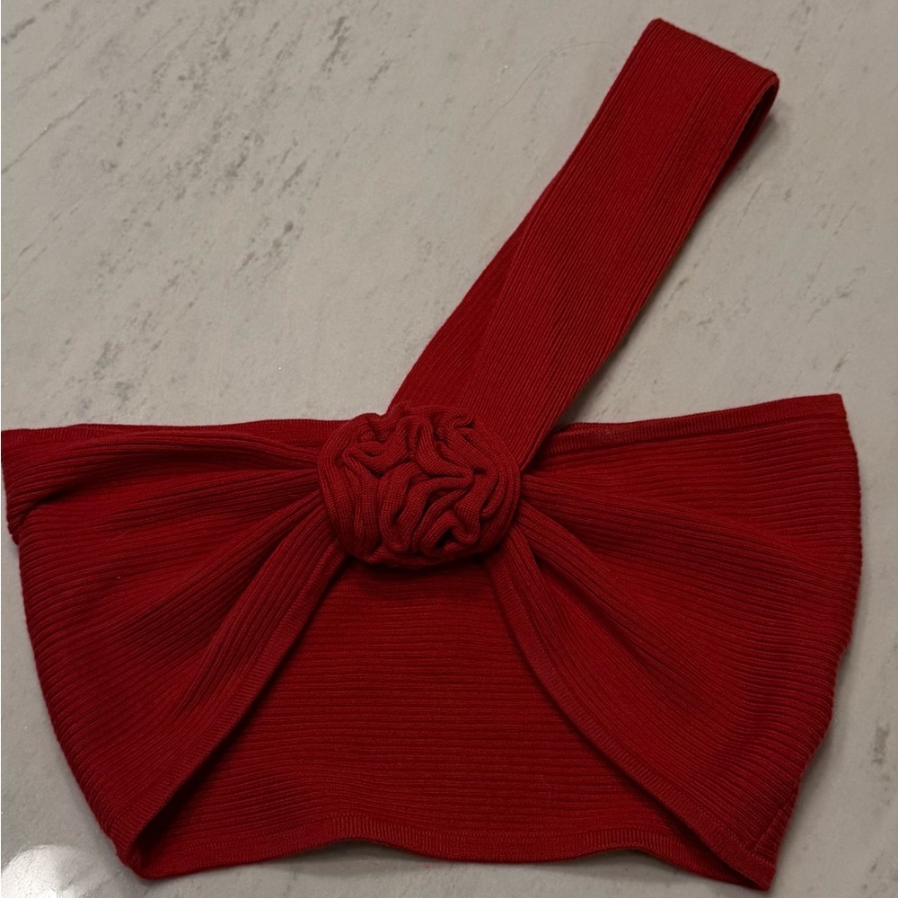Lovers + Friends Vibrant Red Knit Cropped Top